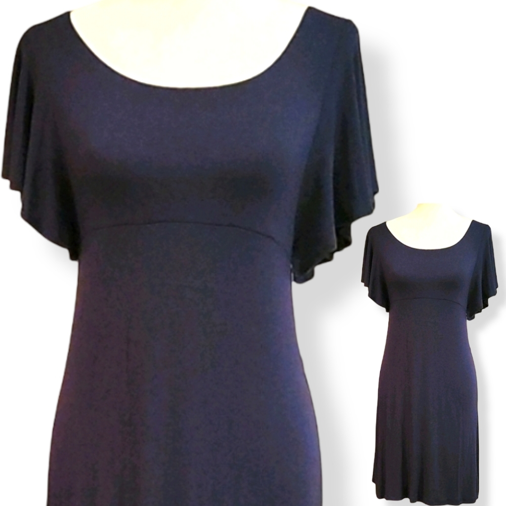 Navy Open Back Dress